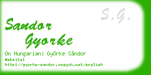 sandor gyorke business card