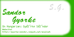 sandor gyorke business card
